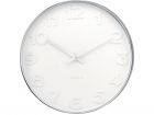 Wall clock Mr. White numbers steel polished