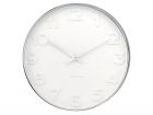 Wall clock Mr. White numbers steel polished