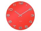 Wall clock Vintage red round glass