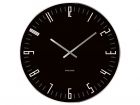 Wall clock XL Slim Index black glass mirror edge