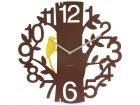 Wall clock Woodpecker plastic brown