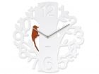 Wall clock Woodpecker plastic white