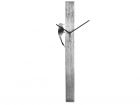 Wall clock Woodpecker Tube chrome steel