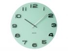 Wall clock Vintage pastel green round glass