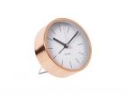 Alarm clock Minimal white steel copper plated case