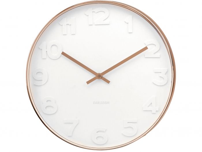 Wall clock Mr. White numbers, copper case - 1