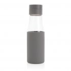 Ukiyo glazen hydratatie-trackingfles met sleeve, bruin - 4