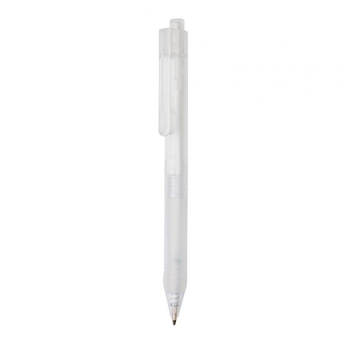 X9 frosted pen met siliconen grip, wit - 1