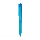 X9 frosted pen met siliconen grip, blauw - 1