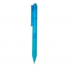 X9 frosted pen met siliconen grip, blauw - 3