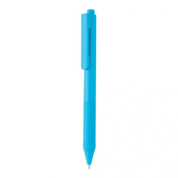 X9 pen met siliconen grip, blauw - 1