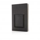 Luxe A5 Notitieboek met telefoonvak, zwart - 1