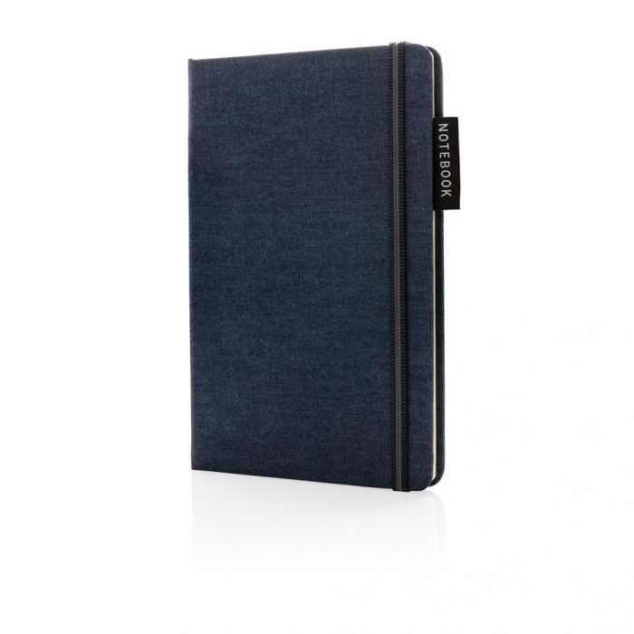 Deluxe A5 denim notitieboek, donkerblauw - 1