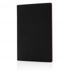 Softcover PU notitieboek met gekleurde accent rand, rood