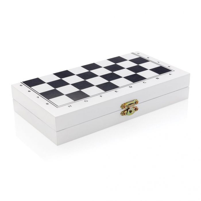 Luxe 3-in-1 bordspel in houten doos, wit - 1