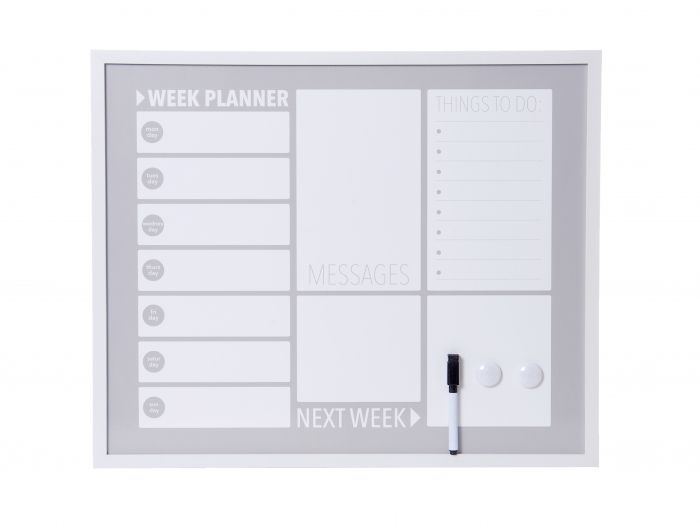 Memo -& white board Plan metal grey & white - 1