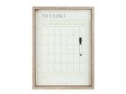 Month planner white board, wooden frame