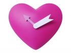 Wall clock Heart pendulum plastic pink