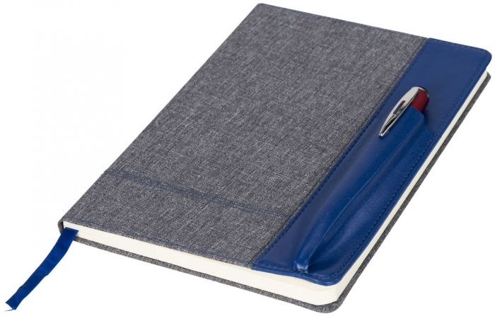 Heathered A5 notitieboek met ruimte voor een pen - 1
