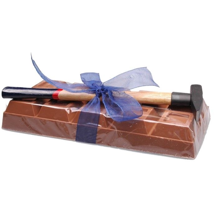 Chocolade tablet met hamer - 1