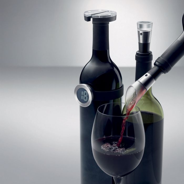 Wijnset met Decanteerder, Wijn Thermometer, Vacuum Stop en Folie Snijder, Vignon Rvs - 1