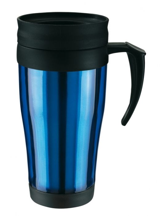 Plastic cup with lid  400ml  blue - 1