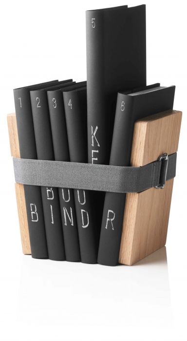 Bookbinder, boekenstandaard 3 delig, hout met rubberen band,Large Eiken - 1