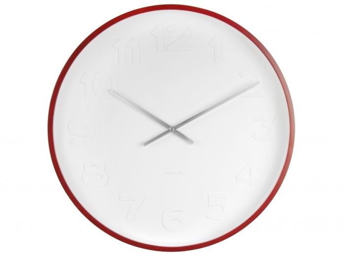 Wall clock Mr. White numbers, wooden case - 1