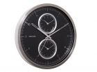 Wall clock Multiple Time aluminium black - 2