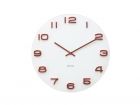 Wall clock Vintage white w. copper numbers round - 1