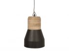 Pendant lamp Bold wood, matt black medium