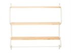 Wall rack Shelves white w. wooden shelves - 1