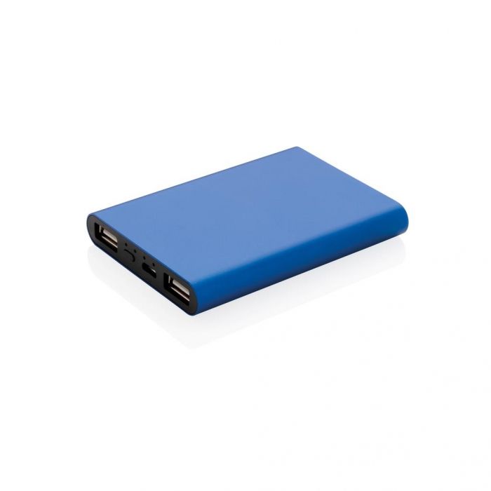 Aluminium 5.000 mAh zakformaat powerbank, blauw - 1