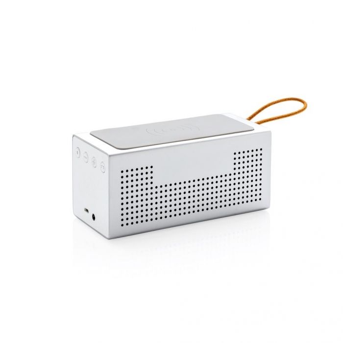 Vibe speaker met 5W draadloze oplader, grijs - 1