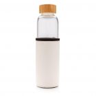 Borosilicaatglas fles met PU sleeve, wit - 1