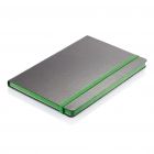 Deluxe hardcover A5 notitieboek met gekleurde zijde, groen - 1