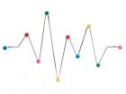 Hat rack Heart beat w. assorted colour ball chrome