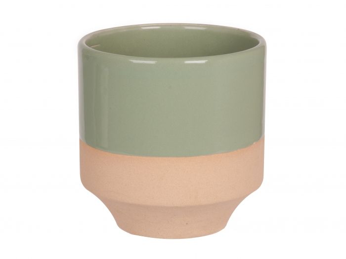 Plant pot Native medium engobe wash w.jungle green - 1