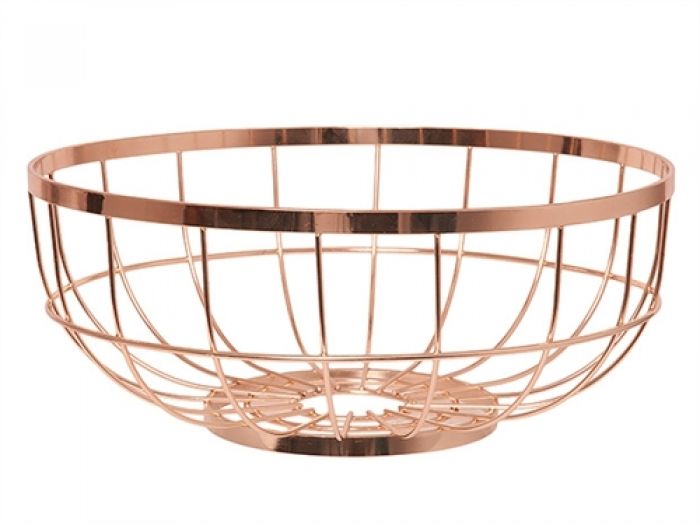 Fruit basket Open Grid metal copper plated - 1