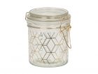 Storage jar Hexagon Pattern gold glass medium - 1