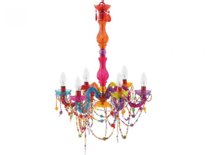 Lamp Chandelier Gypsy coloured arms, 6 arms - 1
