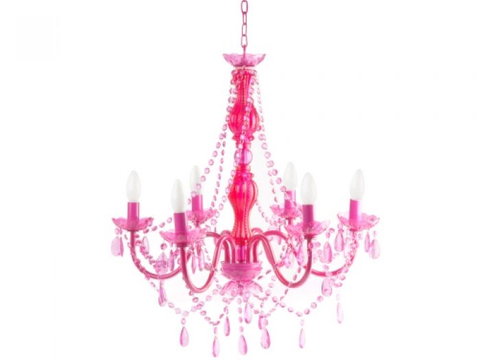 Lamp Chandelier Gypsy pink 6 arms - 1