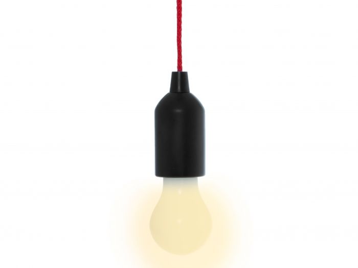Pendant lamp Pull Light ABS black w. red wire - 1