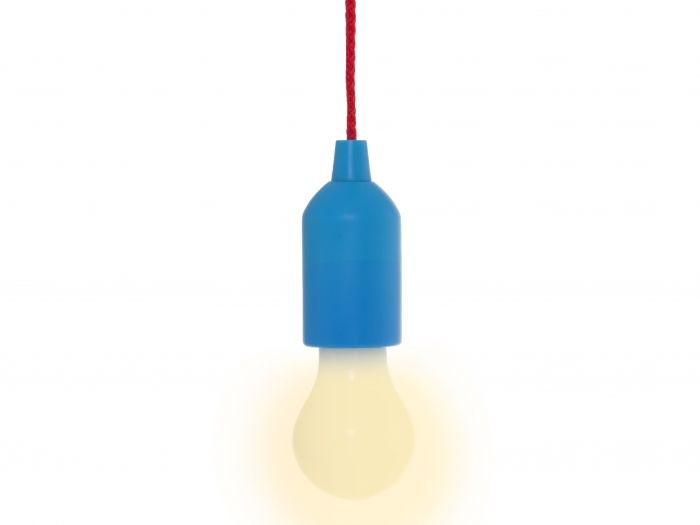 Pendant lamp Pull Light ABS blue w. red wire - 1