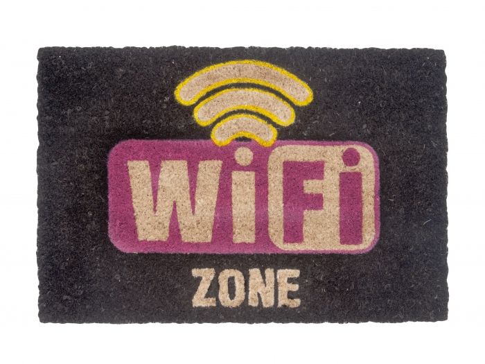 Door mat WIFI Zone w. rubber coating pink - 1