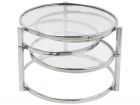 Table tripple swivel glass w.steel chrome - 2